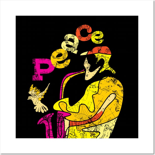 Music for Peace with Saxophone Musician Wall Art by jazzworldquest